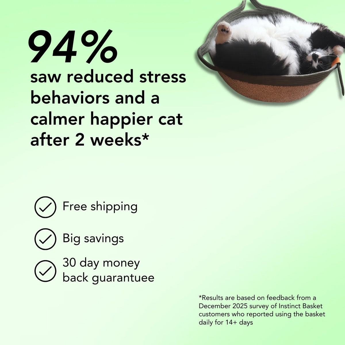 Research-backed natural territory Basket for indoor cats